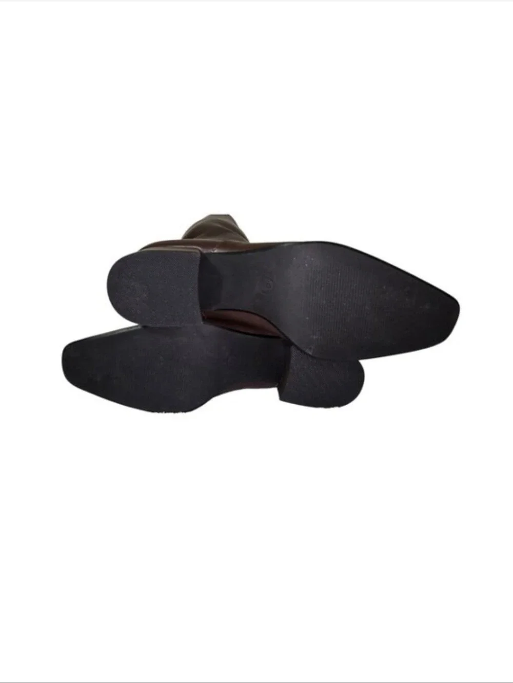 Tall Block Heel Knee Boots in Dark Brown
